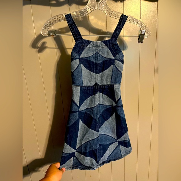 Zara x Sea NY collab denim geometric pattern dress - Picture 1 of 3